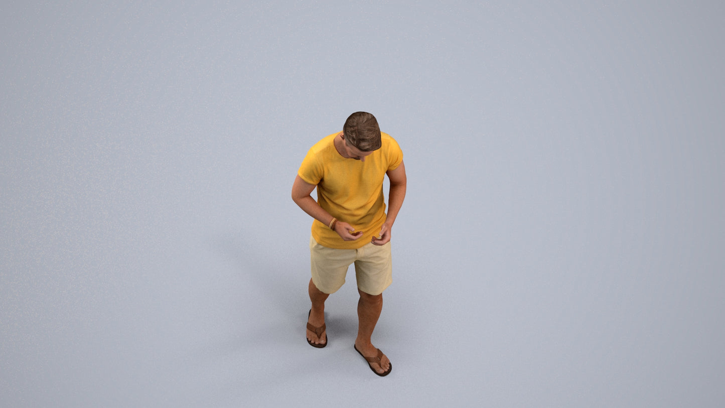 realistic 3D people man walking, render-ready for V-Ray and Corona, FBX OBJ, back view render