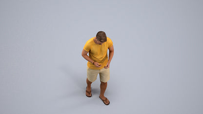 realistic 3D people man walking, render-ready for V-Ray and Corona, FBX OBJ, back view render