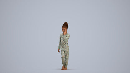 scanned 3D girl kids, photogrammetry people for Enscape and V-Ray, standing pose render