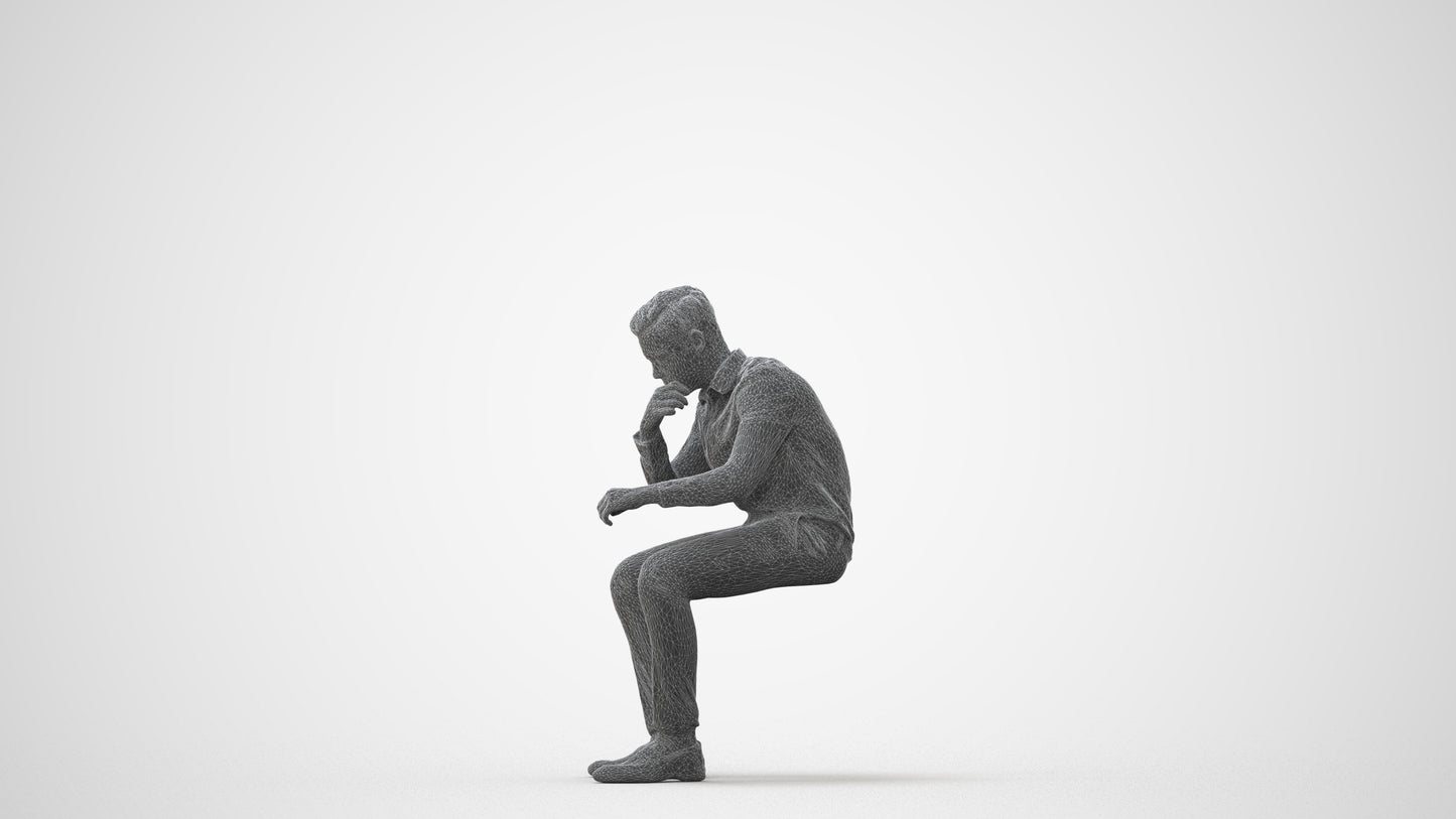 3D scanned boy kids business, photorealistic archviz people for Enscape and SketchUp, square thumbnail