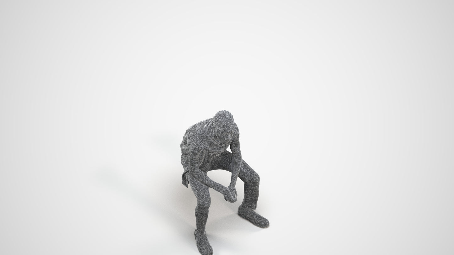 realistic 3D people boy kids, render-ready for V-Ray and Corona, FBX OBJ, wireframe three-quarter view