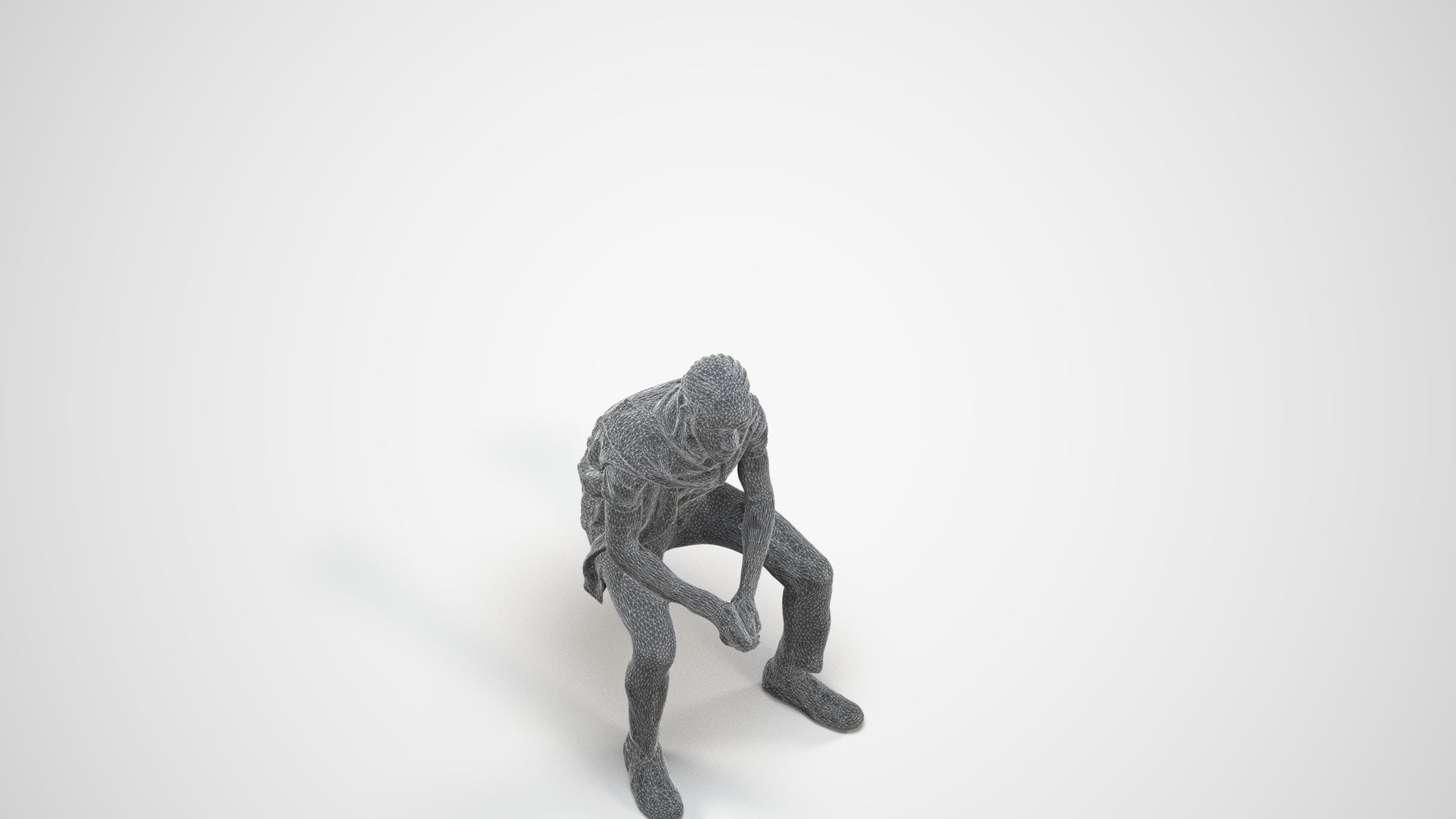 realistic 3D people boy kids, render-ready for V-Ray and Corona, FBX OBJ, wireframe three-quarter view