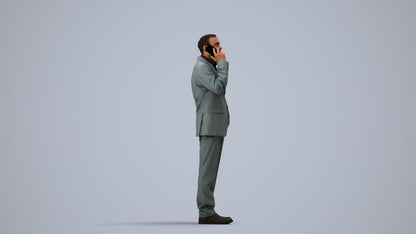 3D scanned man business, photorealistic archviz people for Enscape and SketchUp, side view render