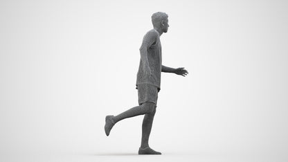 realistic 3D people man sport, render-ready for V-Ray and Corona, FBX OBJ, wireframe side view
