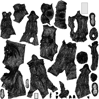 scanned 3D woman casual standing, photogrammetry people for Enscape and V-Ray, wireframe top-down view