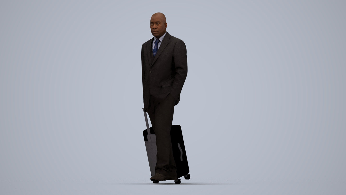 photogrammetry 3D man business, realistic human model archviz FBX, top-down view render