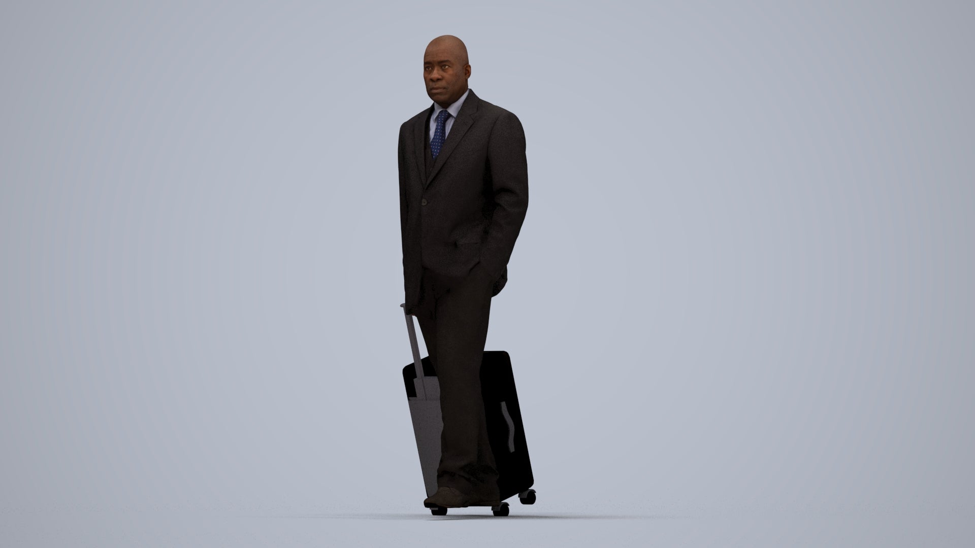 photogrammetry 3D man business, realistic human model archviz FBX, top-down view render