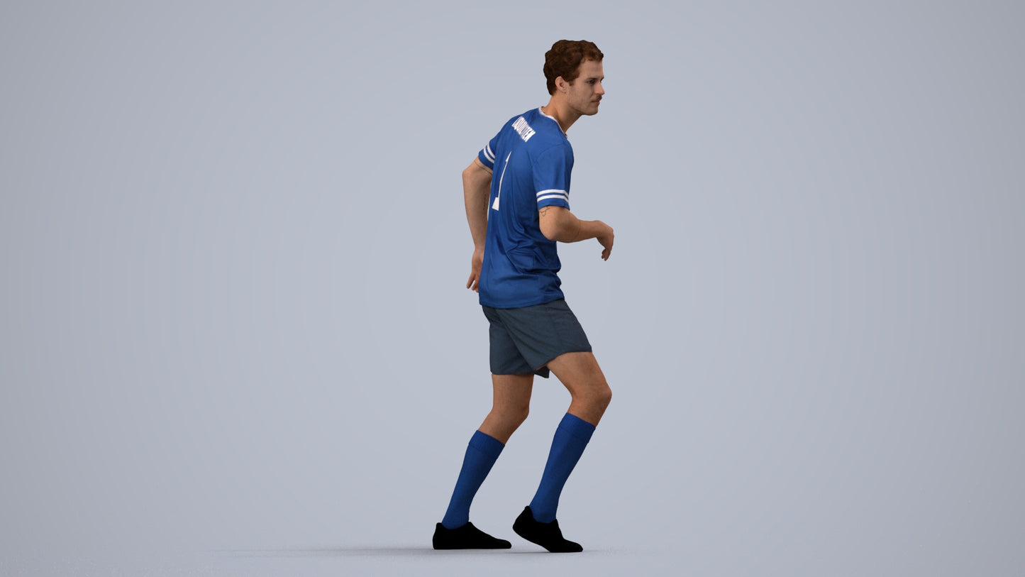 realistic 3D people man sport, render-ready for V-Ray and Corona, FBX OBJ, side view render