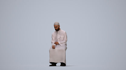 3D people model man sitting, scanned human for 3ds Max rendering, top-down view render