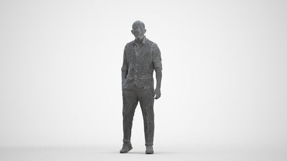 scanned 3D man business, photogrammetry people for Enscape and V-Ray, three-quarter front view render