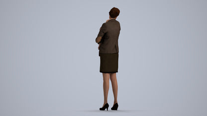 scanned 3D girl business kids, photogrammetry people for Enscape and V-Ray, front view render