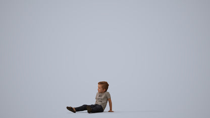 realistic 3D people boy casual kids, render-ready for V-Ray and Corona, FBX OBJ, three-quarter view render