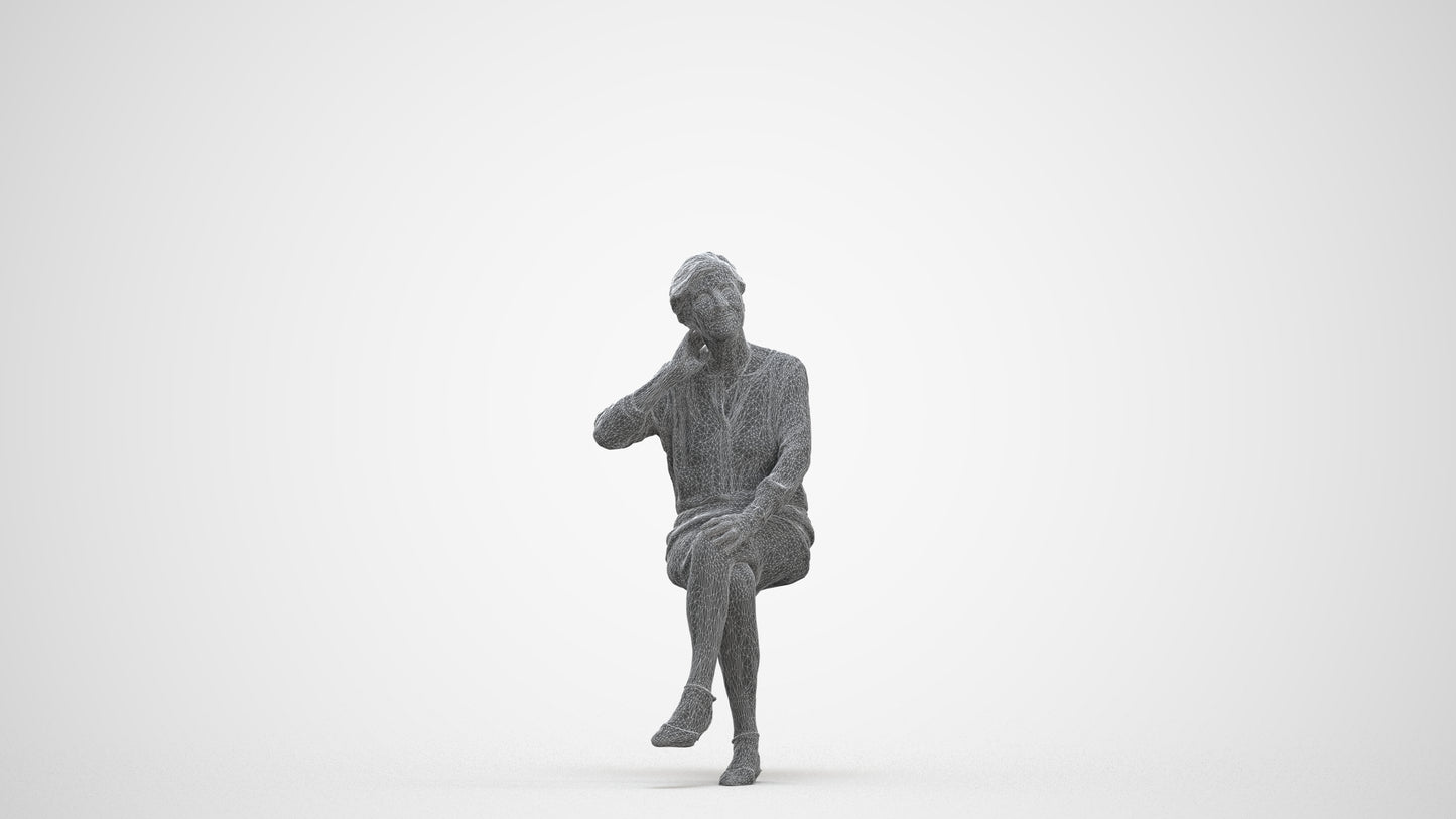 3D scanned senior woman formal casual, photorealistic archviz people for Enscape and SketchUp
