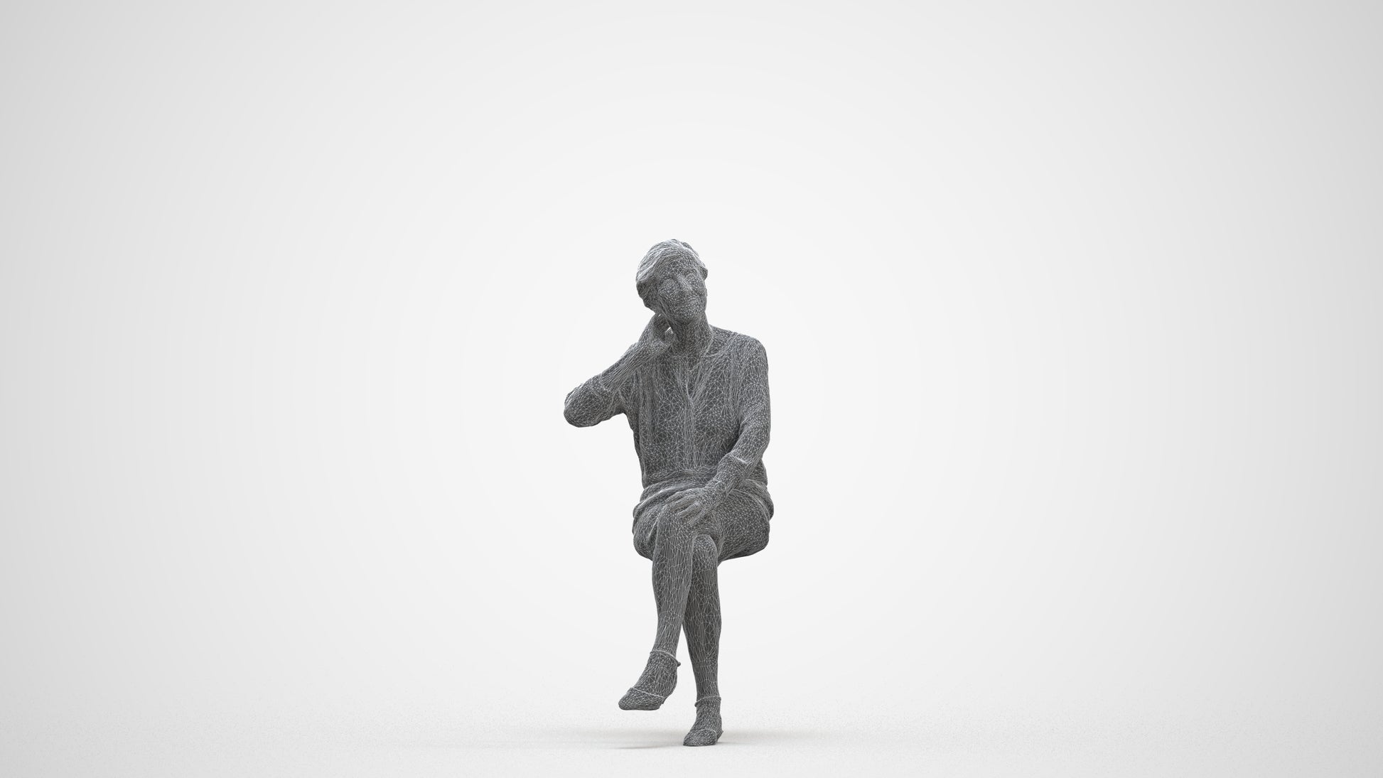3D scanned senior woman formal casual, photorealistic archviz people for Enscape and SketchUp