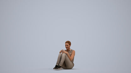 photogrammetry 3D woman casual business, realistic human model archviz FBX, standing pose render