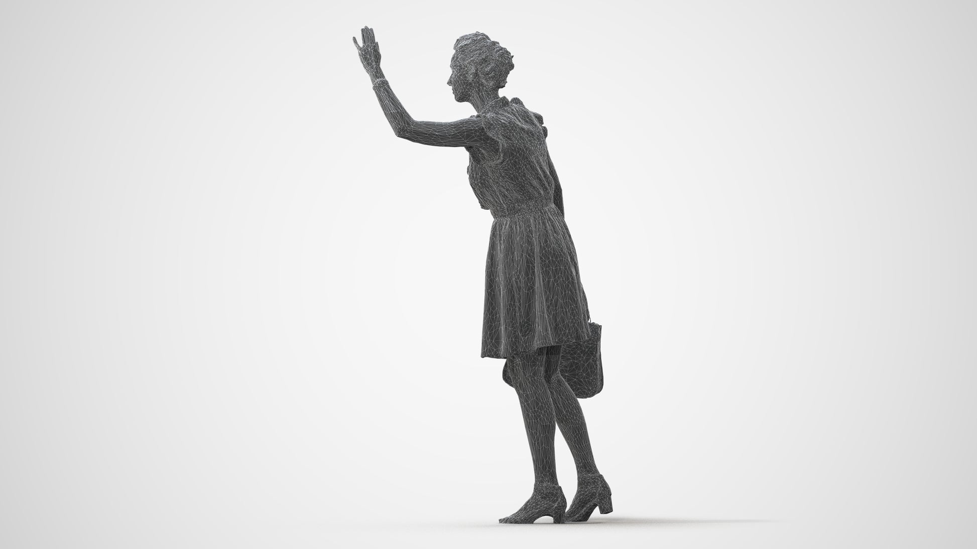 realistic 3D people woman casual standing, render-ready for V-Ray and Corona, FBX OBJ, square thumbnail