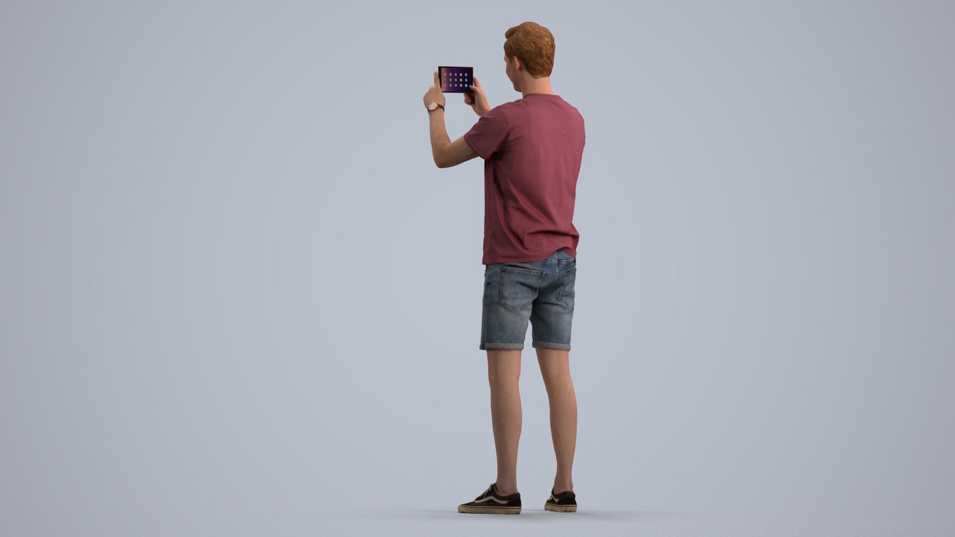 realistic 3D people man casual standing, render-ready for V-Ray and Corona, FBX OBJ, front view render