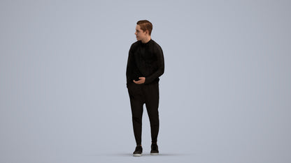 realistic 3D boy casual kids, scanned archviz people for Blender and 3ds Max, standing pose render