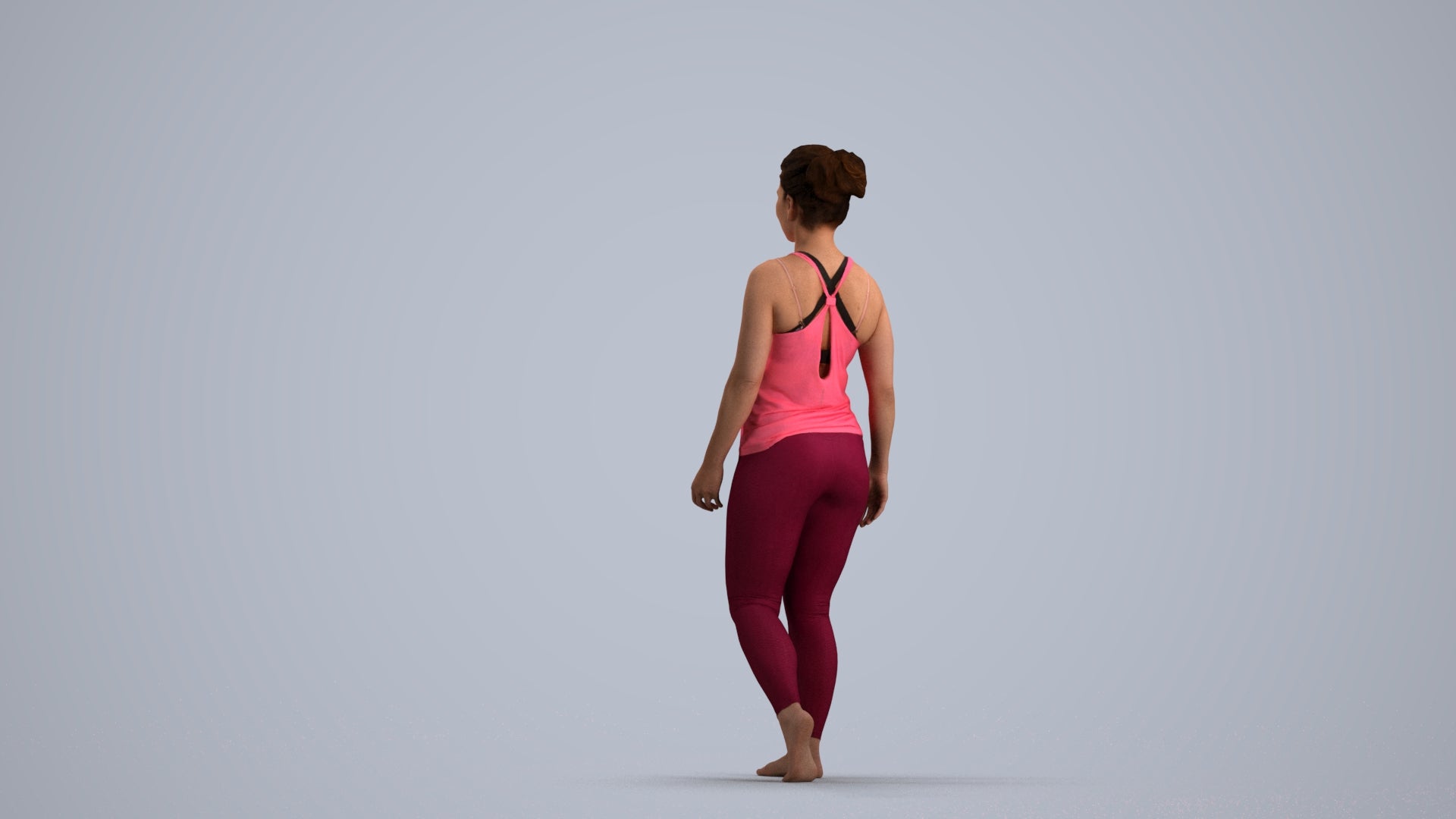 realistic 3D people woman sport, render-ready for V-Ray and Corona, FBX OBJ, front view render