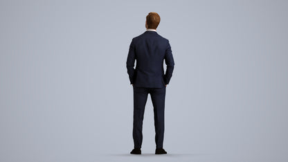 realistic 3D people man business, render-ready for V-Ray and Corona, FBX OBJ, front view render