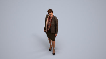 realistic 3D people woman business, render-ready for V-Ray and Corona, FBX OBJ, back view render