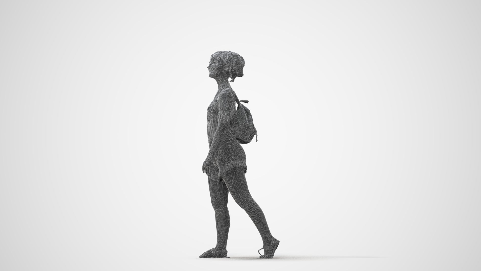 scanned 3D girl casual kids, photogrammetry people for Enscape and V-Ray, square thumbnail