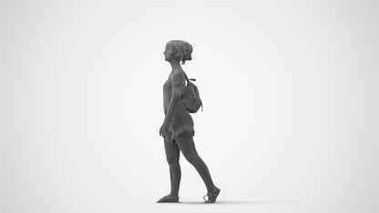 scanned 3D girl casual kids, photogrammetry people for Enscape and V-Ray, square thumbnail