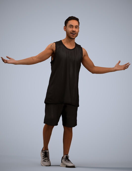 realistic 3D people man sport, render-ready for V-Ray and Corona, FBX OBJ