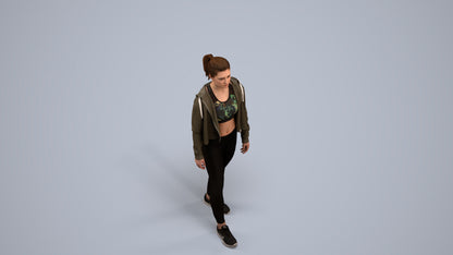 realistic 3D people woman sport, render-ready for V-Ray and Corona, FBX OBJ, back view render