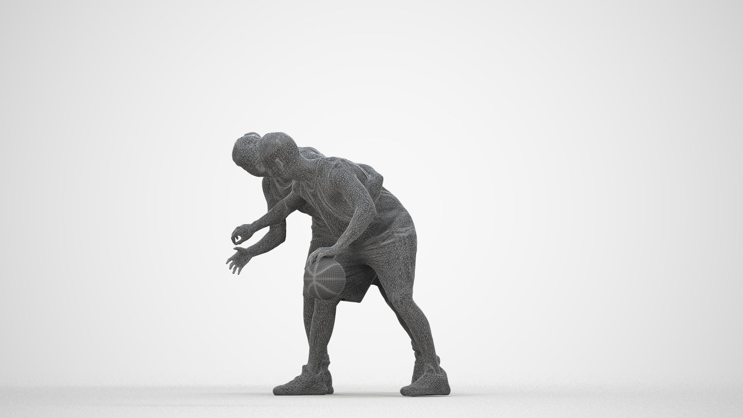 3D scanned man sport, photorealistic archviz people for Enscape and SketchUp, wireframe back view