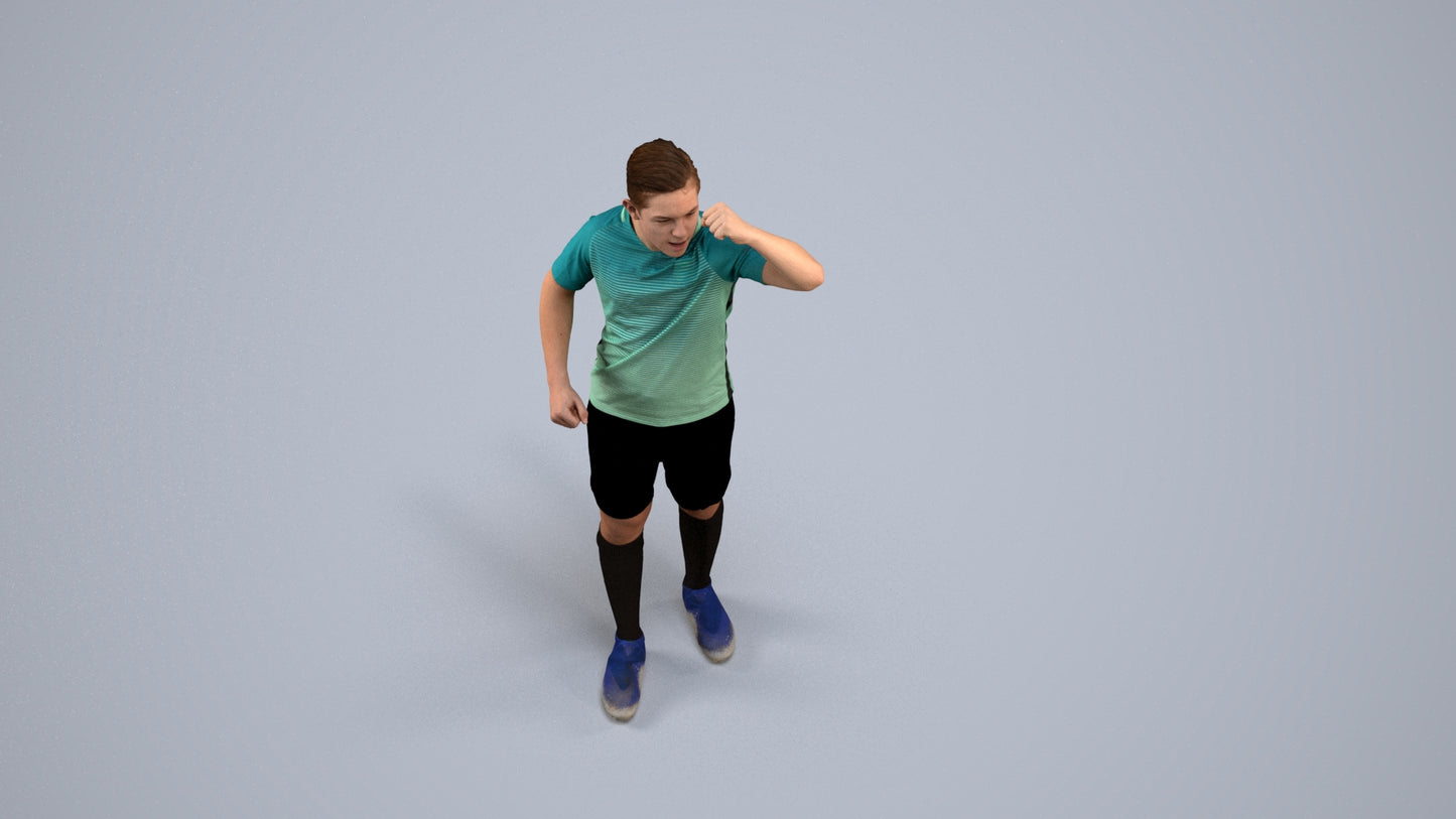 realistic 3D human boy sport, archviz people FBX OBJ for Blender, back view render