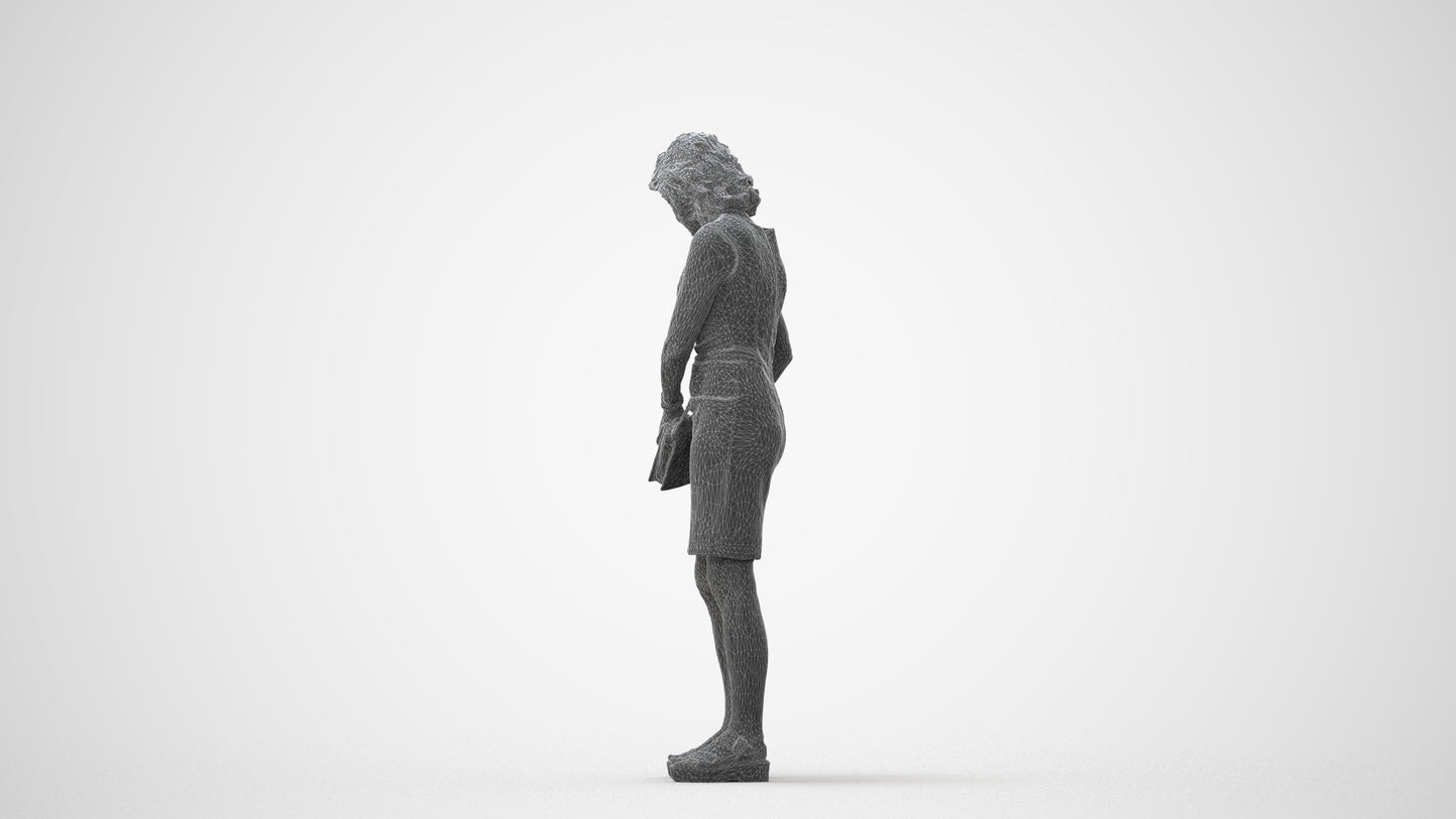 photogrammetry 3D woman business standing, realistic human model archviz FBX, square thumbnail
