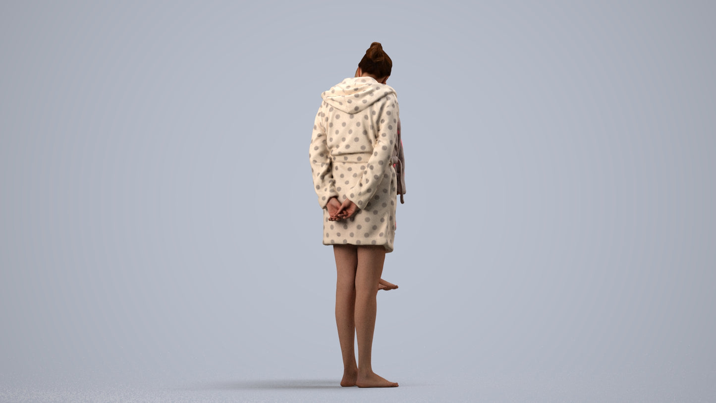 realistic 3D people girl casual kids, render-ready for V-Ray and Corona, FBX OBJ, side view render