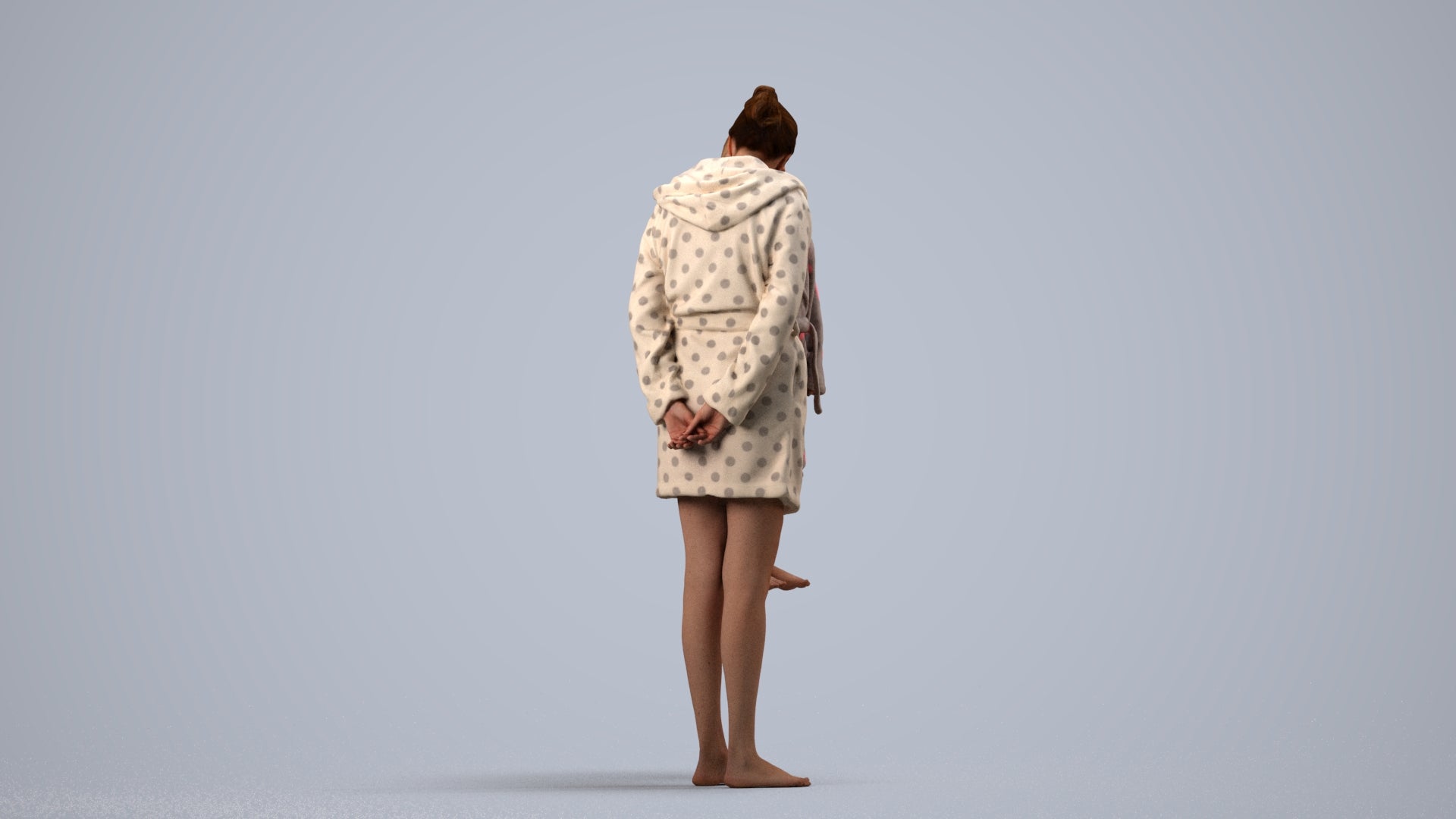realistic 3D people girl casual kids, render-ready for V-Ray and Corona, FBX OBJ, side view render