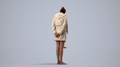 realistic 3D people girl casual kids, render-ready for V-Ray and Corona, FBX OBJ, side view render