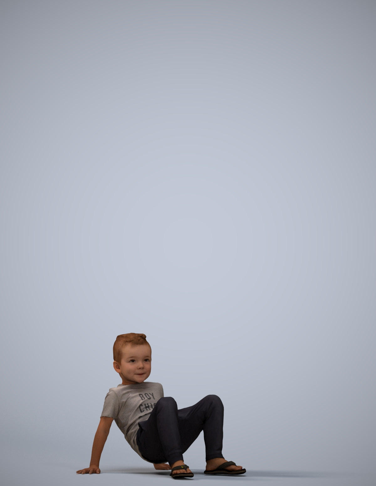 realistic 3D boy casual kids, scanned archviz people for Blender and 3ds Max