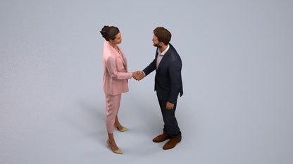 3D people model woman business shopping, scanned human for 3ds Max rendering, back view render