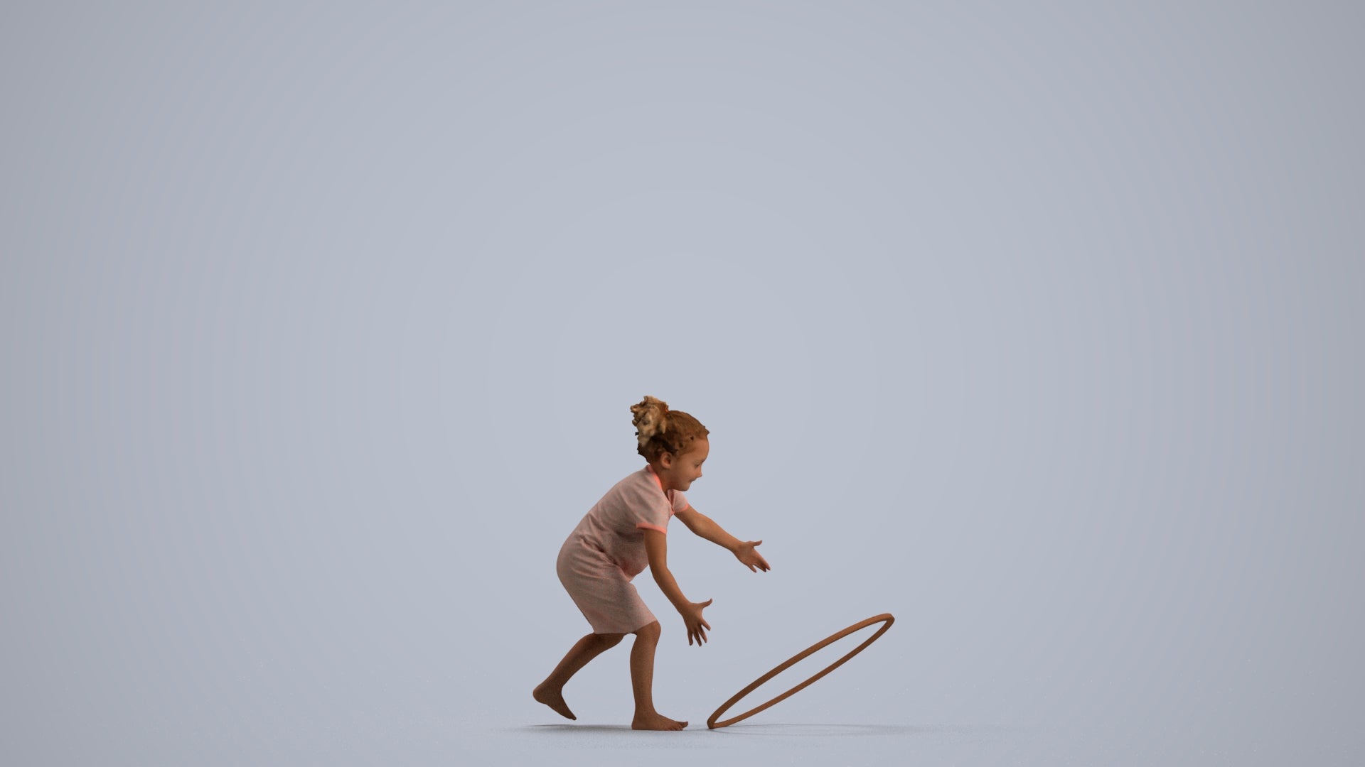 realistic 3D people girl casual kids, render-ready for V-Ray and Corona, FBX OBJ, front view render