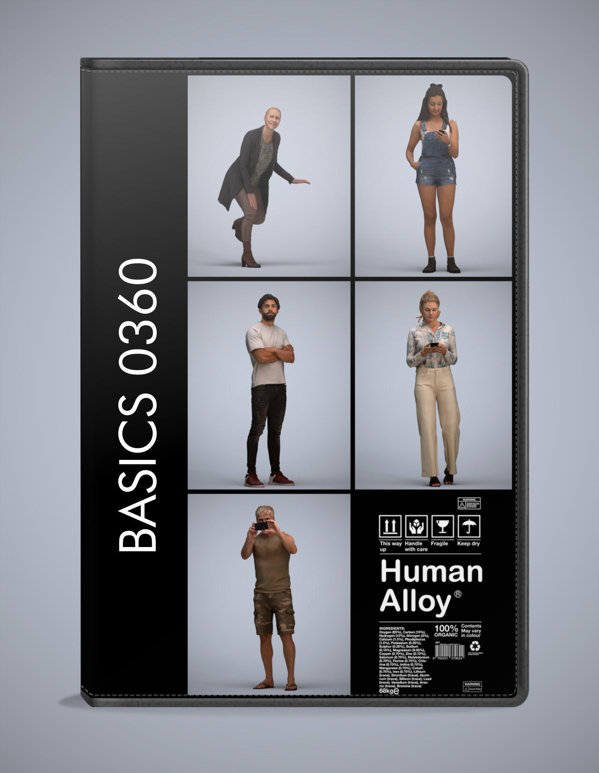 5x realistic 3D people standing pack, scanned archviz collection for Blender and 3ds Max