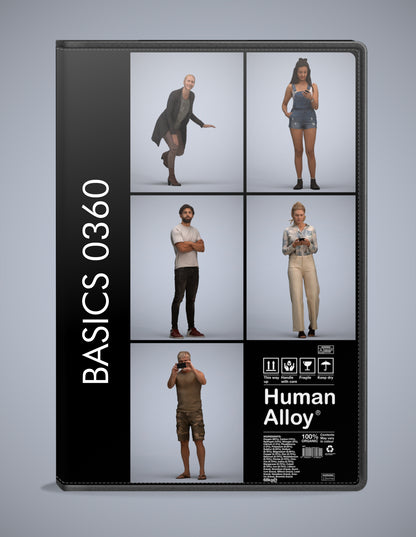 5x realistic 3D people standing pack, scanned archviz collection for Blender and 3ds Max