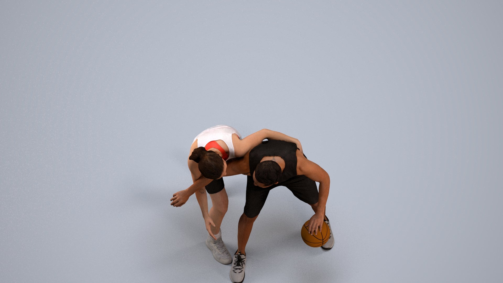 3D scanned man sport, photorealistic archviz people for Enscape and SketchUp, back view render