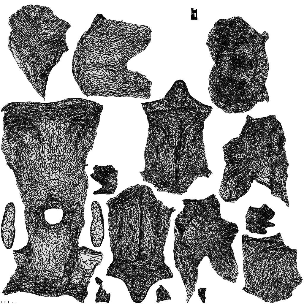 scanned 3D man casual sitting, photogrammetry people for Enscape and V-Ray, wireframe top-down view
