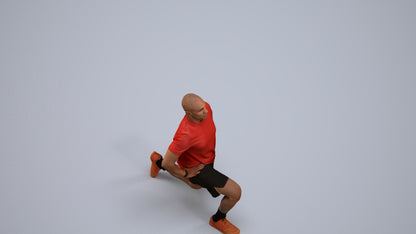 realistic 3D human man sport, archviz people FBX OBJ for Blender, back view render