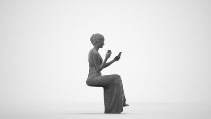 realistic 3D people woman formal formalaffairs, render-ready for V-Ray and Corona, FBX OBJ, wireframe side view