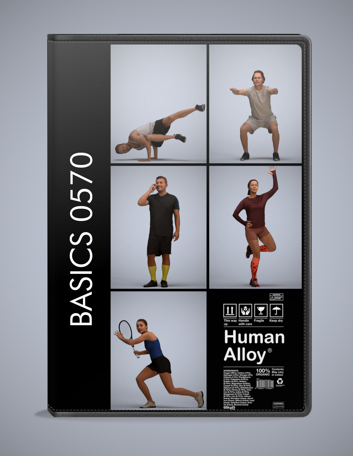 realistic 3D people sport set, 5 render-ready models for V-Ray and Corona