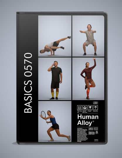 realistic 3D people sport set, 5 render-ready models for V-Ray and Corona
