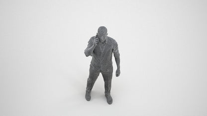 realistic 3D man business, scanned archviz people for Blender and 3ds Max, wireframe three-quarter view
