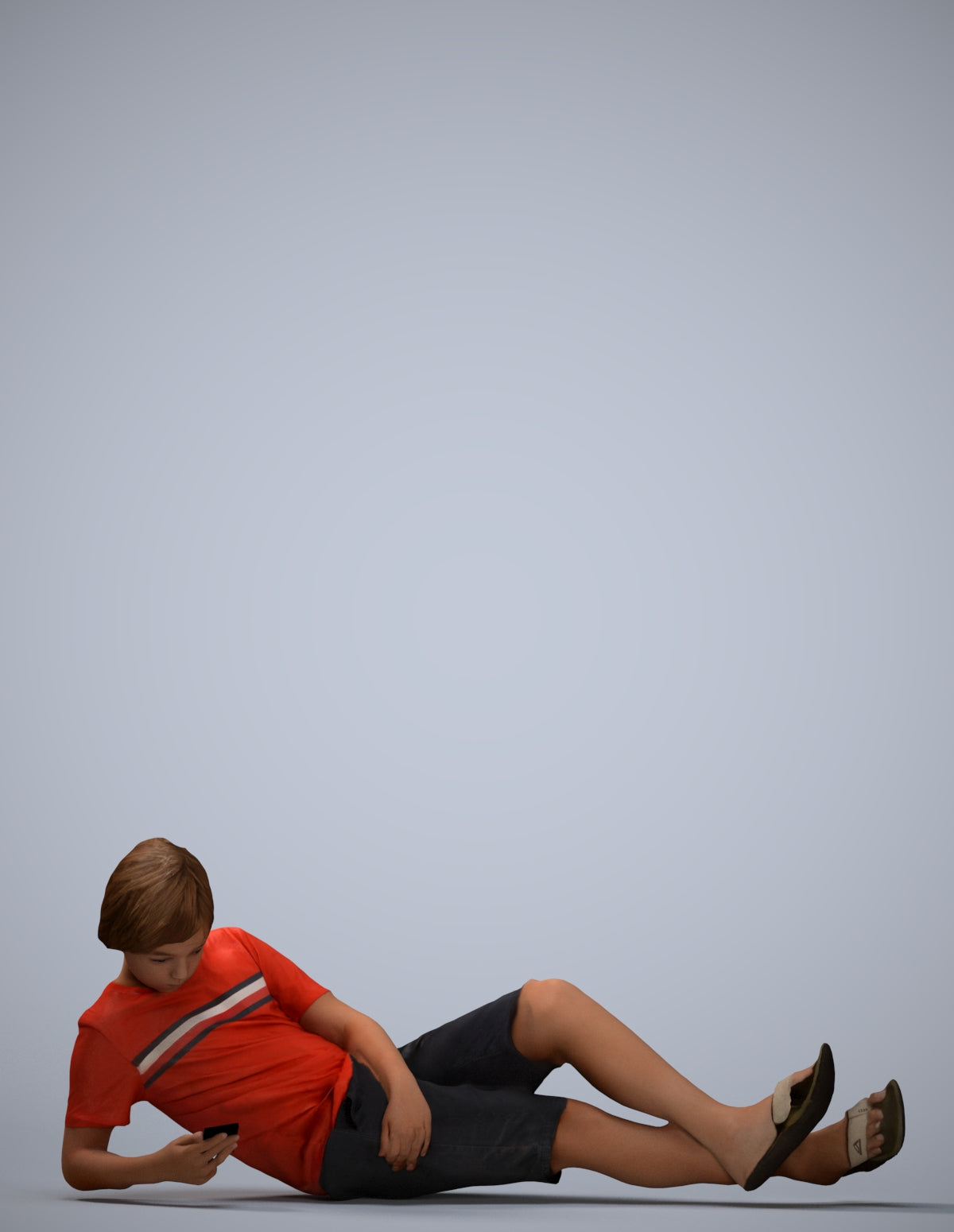 3D human model boy casual kids, photogrammetry scanned person for archviz