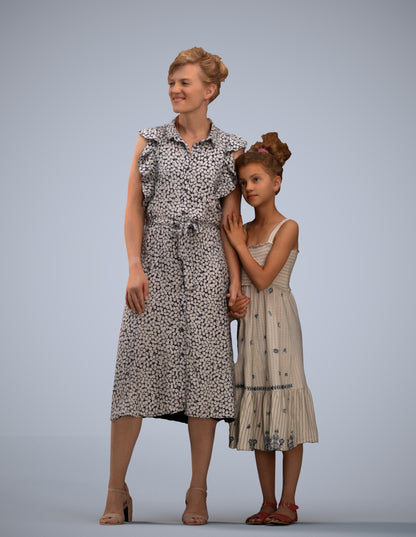 3D people model girl casual kids, scanned human for 3ds Max rendering