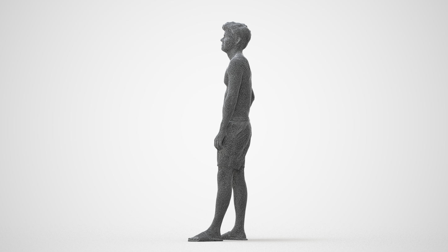 3D people model man pool, scanned human for 3ds Max rendering, square thumbnail